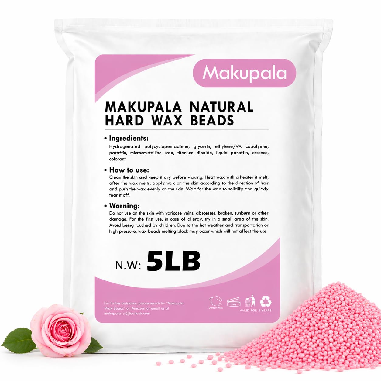 32 oz Hard Wax Beads, 2lb Waxing Beads for Full-Body Hair Removal, Brazilian & Bikini, Legs Underarms Face at Home & Professional Salon Refill Bulk Rosin-Free Natural Wax Bean for Sensitive Skin