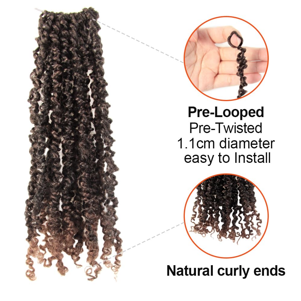Cisinpo Yanky Twist Crochet Hair 14 Inch 10 Packs Pre-Twisted Ombre Light Brown Micro Spring Twist Boho Senegalese for Black Women (T30, Total 200 Strands)