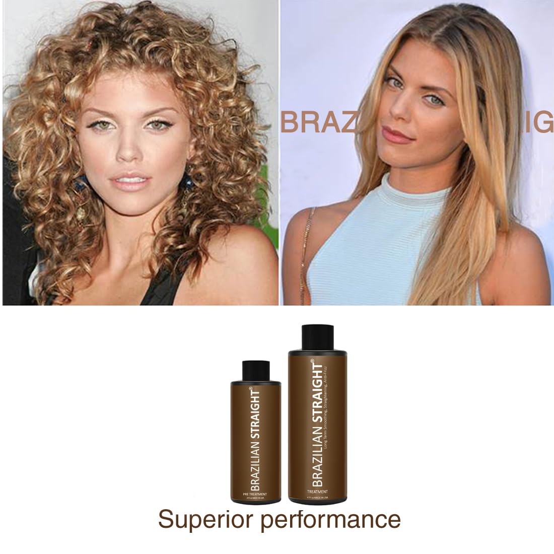 Brazilian Straight Keratin Hair Treatment - Formaldehyde-Free, Argan & Amino Acids | 2PC Set for All Hair Types