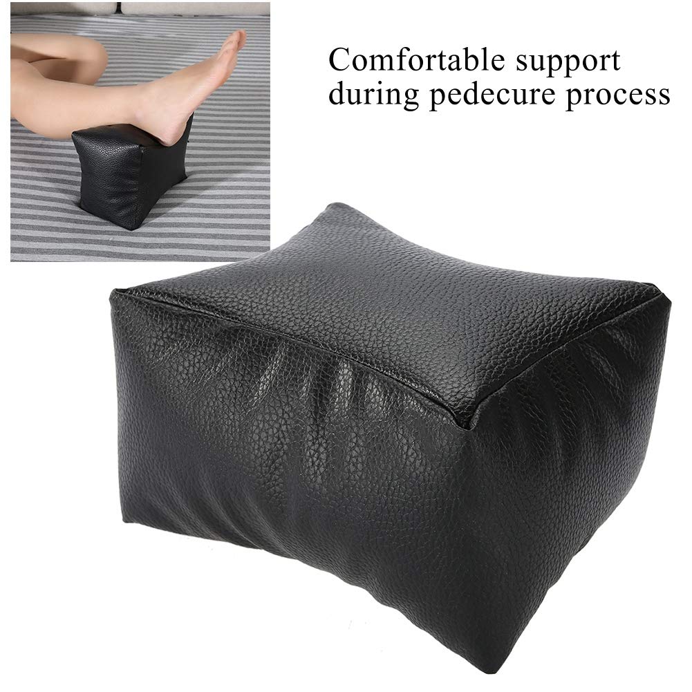 Hand Rest Pillow,Pedicure Foot Rest PU Nail Art Table Hand & Foot Pillow with Soft Fillings for Arm Rest Salon Manicure(Black)