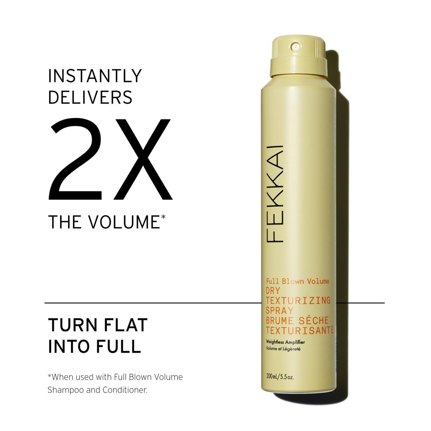 FEKKAI Full Blown Volume Texturizer - 5.5 oz - Dry Texturizing Spray - Delivers 2X the Volume for Up to 8 Hours - Free of Sulfates, Parabens, Phthalates - Vegan, Cruelty-Free