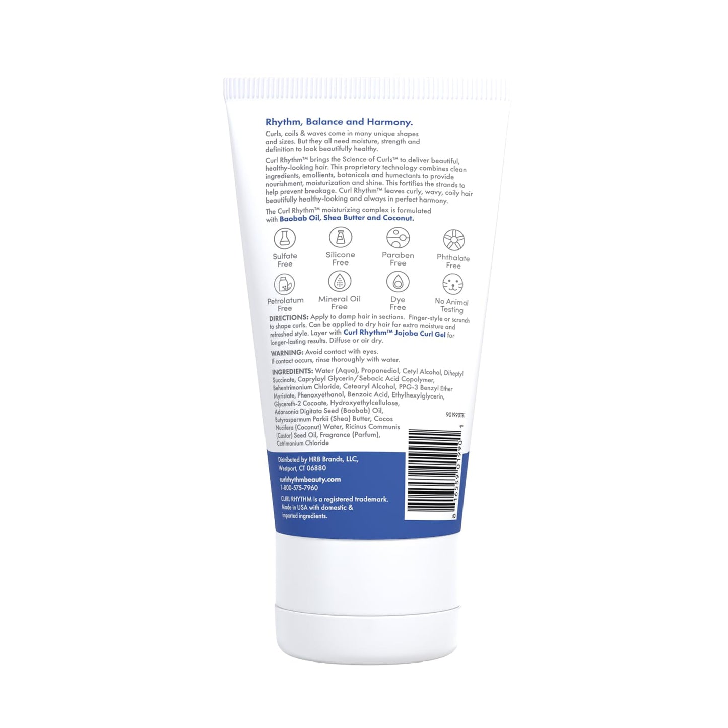 Curl Rhythm Defining Curl Cream - Hair Moisturizer for Curly Hair - Styling Cream for Frizz Control, Bounce, and Shine - Sulfate Free - 6 pc