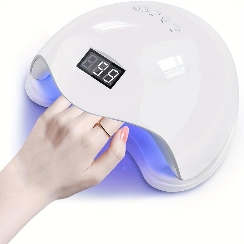 LISHUMEI LED Nail Lamp, 48W Nail Dryer Gel Nail Polish Curing LED UV Light with 4 Timers Automatic Sensor LCD Display Professional Nail Art Tools Accessories for Fingernail Toenail Salon(White
