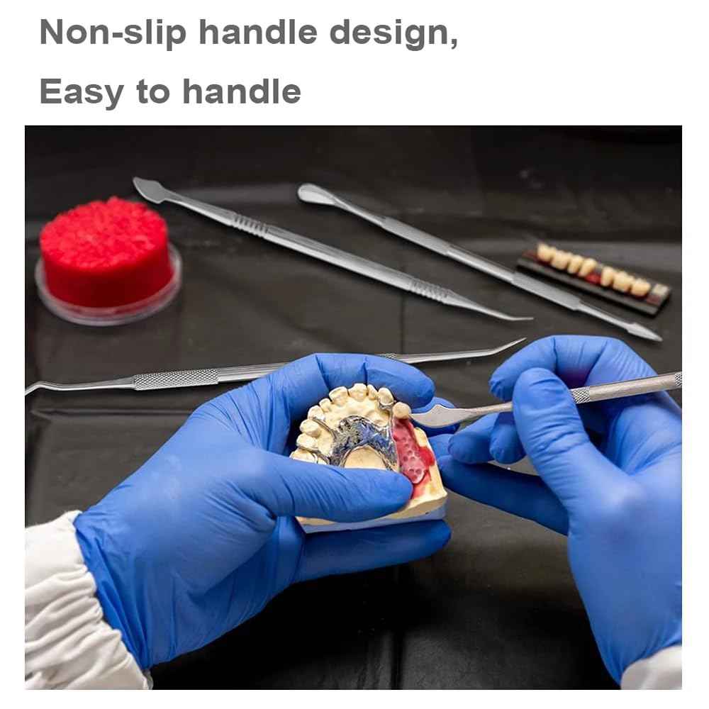 10 PCS Dental Wax Carving Tools Stainless Steel Waxing Modeling Kits with Case, Wax Carvers Set, Plaster Knife Metal Clay Sculpting Pottery Sculpture Tools Double Ended Tools