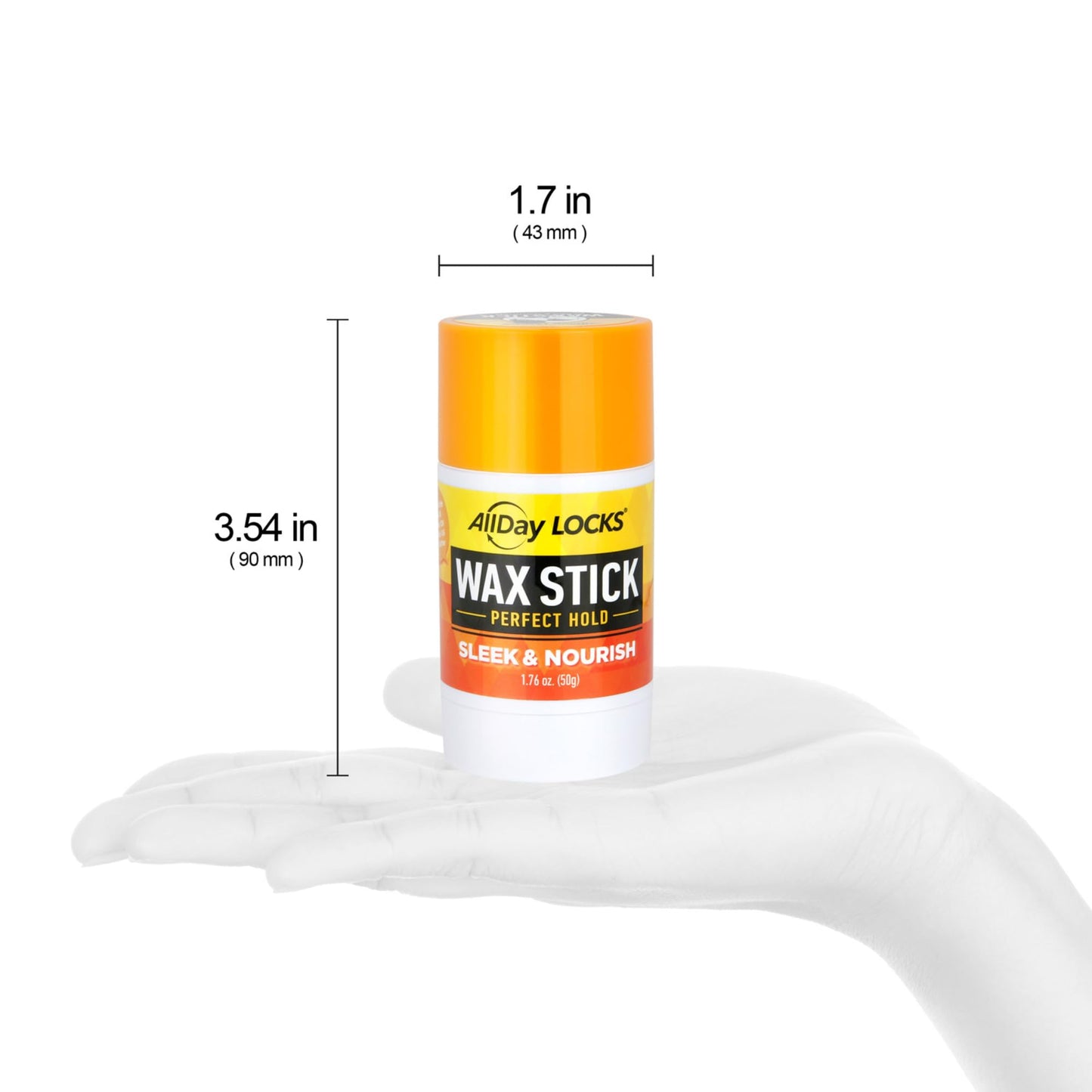 AllDay Locks Wax Stick - Hair Styling Edge Control Slick Stick, Strong Hold for Slick Backs, Natural Styles, Side Parts, and More, Wax Stick for Men and Women - 1.76 oz