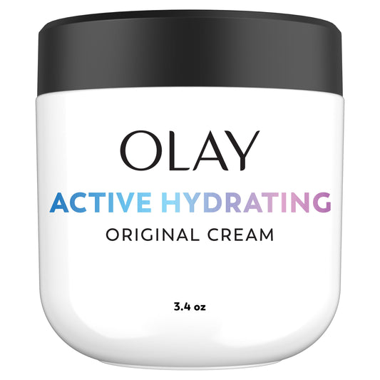 Olay Active Hydrating Cream Face Moisturizer for Women, 48HR Moisture Boost & Rich Hydration, Anti-Aging Formula that Reveals Natural Beauty, Oil Free & Non-Greasy, For All Skin Types, 3.4 fl oz