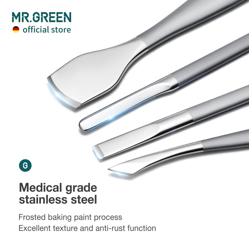 MR.GREEN Pedicure Knife Set Professional Ingrown Toenail Clippers Foot Care Tools Stainless Steel Nail Cuticle Nippers Remover Kits (7 Pcs Set)
