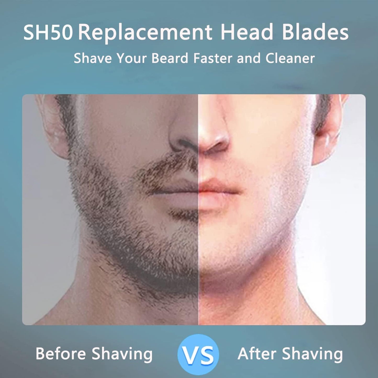 SH50 Replacement Shaving Head Compatible with Philips Series 5000 Razor Head, Only Fits for Round Shell Half Cutter-Head Models S5370/84, S5370/81, S5660/84, S5590/81, S5290/88, S5210/81