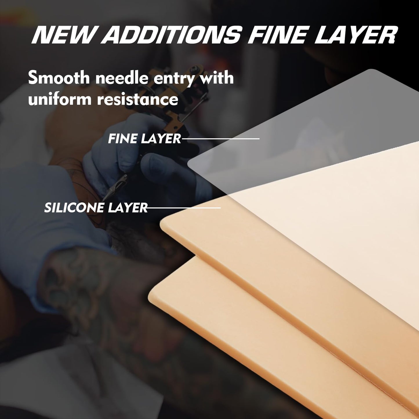 Rayyl 3MM Tattoo Fake Skin - 20Pcs Practice Fake Skin 3MM Thick Soft Silicone Double Sides 7.48x5.62" Eyebrow Practice for Tattoo Beginner & Experienced Artist (20pcs)