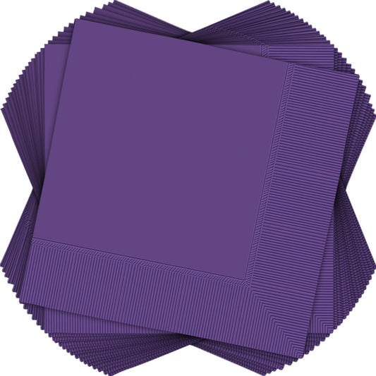 Festive Purple 2-Ply Beverage Napkins - 5" x 5" (Pack of 40) - Durable, Absorbent & Vibrant - Perfect for Parties, Holidays & Special Occasions