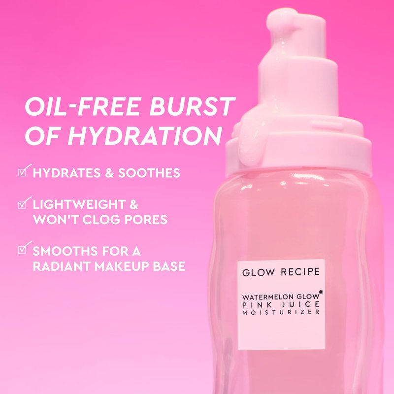 Glow Recipe Limited Edition Pride Pink Juice Water Gel Face Moisturizer - Hydrating Hyaluronic Acid, Radiance Boosting, Non-Comedogenic, Oil-Free, Long-Lasting Korean Skin Care for Oily Skin (50ml)