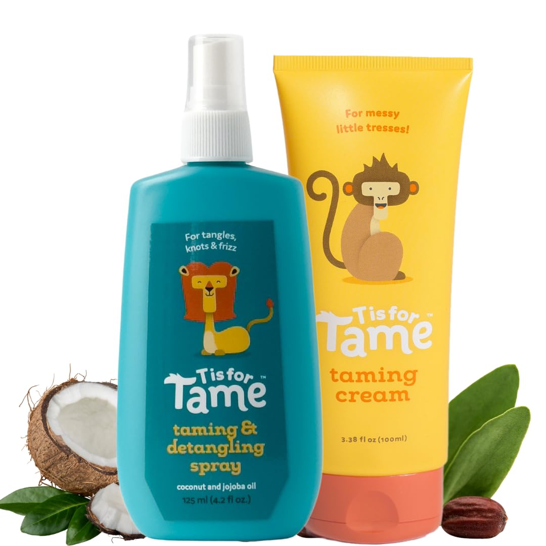 Natural Conditioner Spray & Smoothing Hair Cream - Frizz Control for All Hair Types | 4.2 fl & 3.38 fl oz