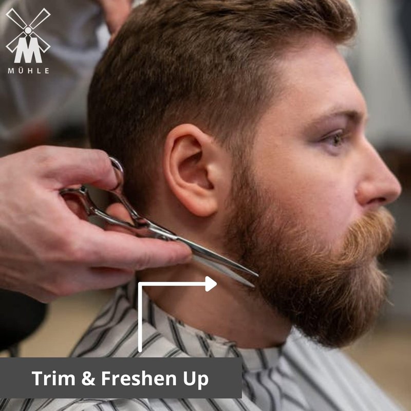 MÜHLE Beard Scissors - 4-Inch Nose & Ear Hair Trimmers | Durable Matt Stainless Steel | Ergonomic Design