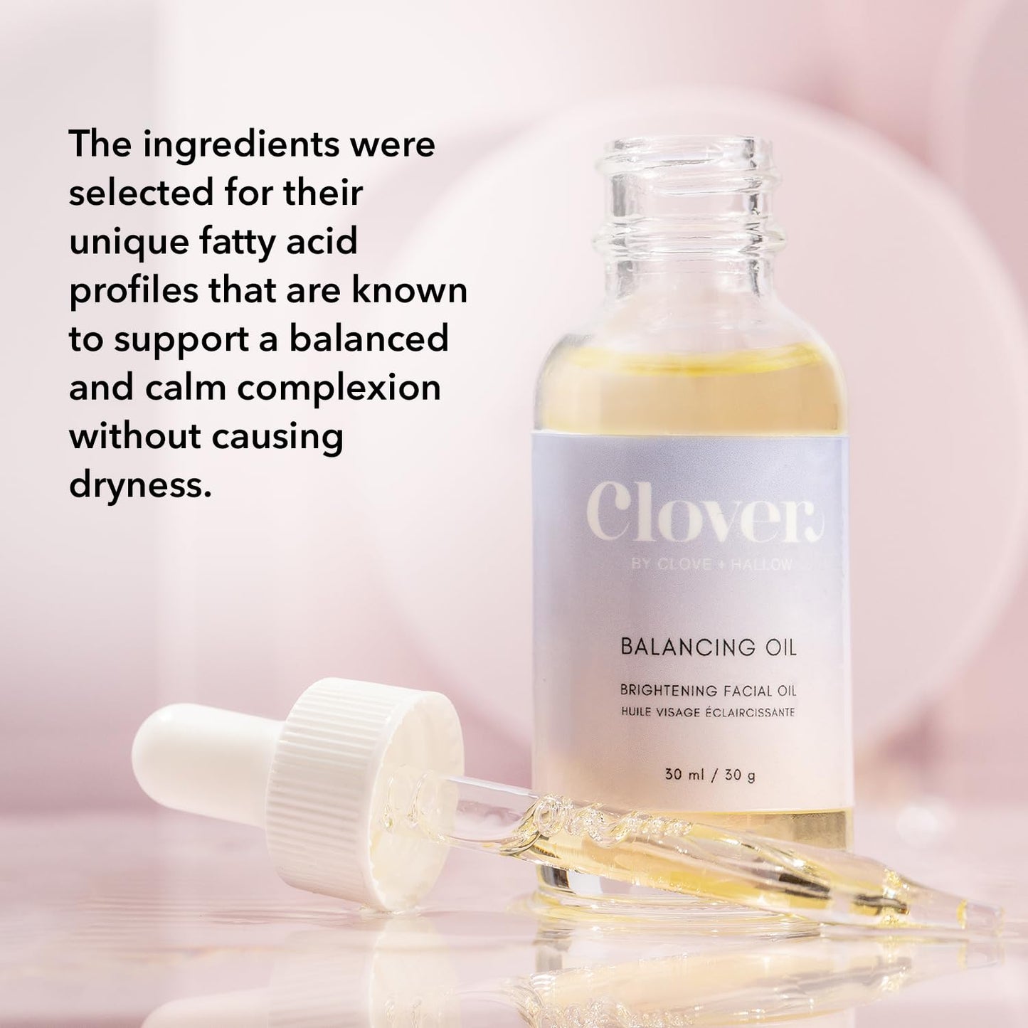 Clover Balancing Oil | Supports Clearer Skin, Promotes a Healthy Complexion, and Enhances Natural Radiance | Cruelty-Free & Vegan Face Oil - 1 oz (30 ml)