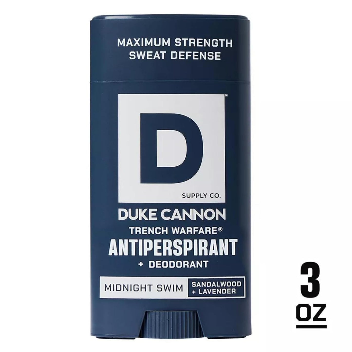 Duke Cannon Trench Warfare Anti-Perspirant Deodorant, 3 oz – Maximum Strength Sweat Defense, Aloe Vera & Vitamin E – Midnight Swim, Sawtooth, Superior (Pack of 3)