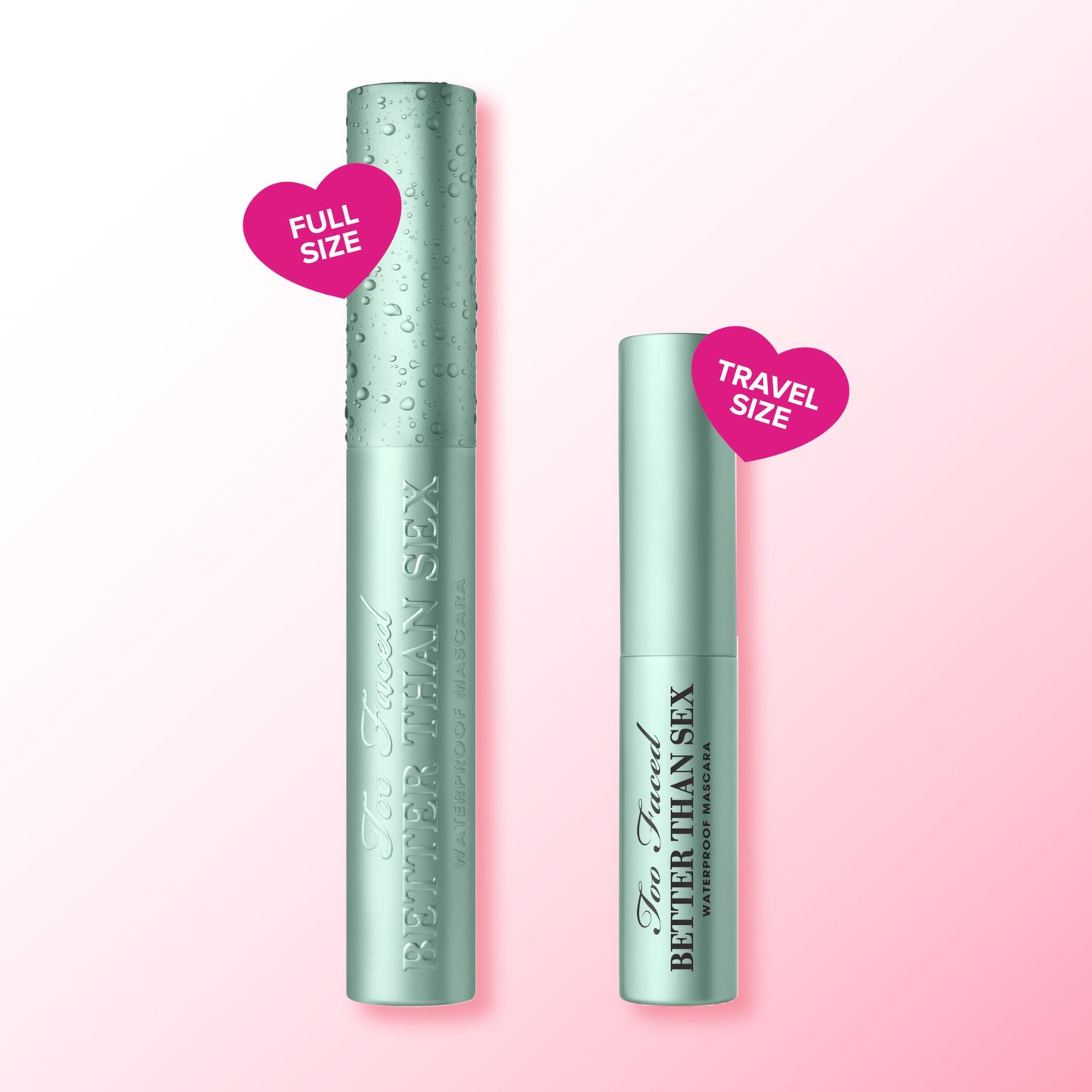 Too Faced Better Than Sex Waterproof Mascara | Volumizing and Lengthening Waterproof Mascara + Hourglass Brush | Formula for Dramatic Lashes | Cruelty-Free Eye Makeup, Black, 0.27 Fl Oz