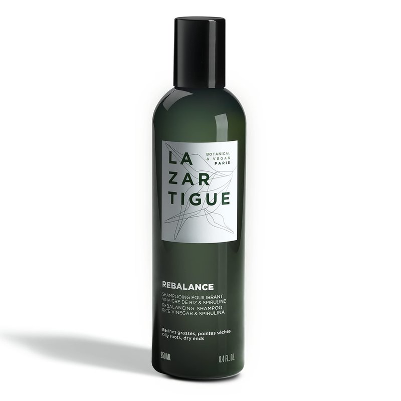 Lazartigue Rebalance Shampoo, Rice Vinegar & Spirulina, Purifies Oily Roots & Balances Moisture, Vegan, Sulfate & Silicone Free, 8.4 Fl Oz