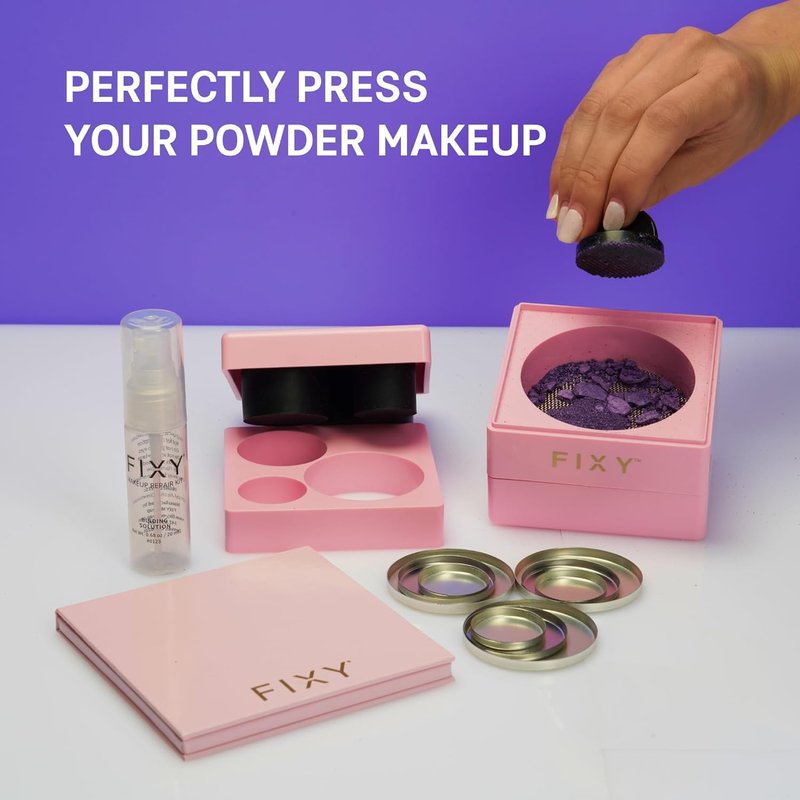 FIXY Makeup Repair Kit - Repressing tool for Eyeshadows, Blush & Highlighter or Depot | Organize Makeup Round Pans in Makeup Palette with Mirror | Makeup Artist Must Haves