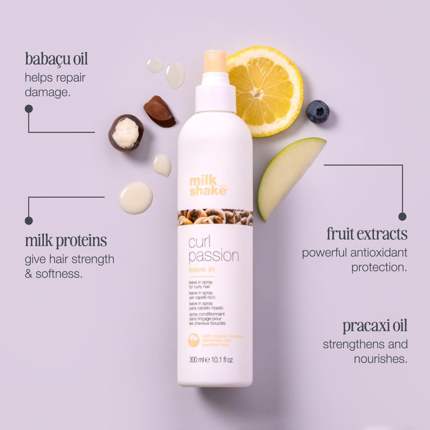 Curl Passion Leave-In Conditioner - Moisturizing Formula for All Curl Types | Detangles, Softens & Adds Bounce | 10.1 fl oz / 300 mL