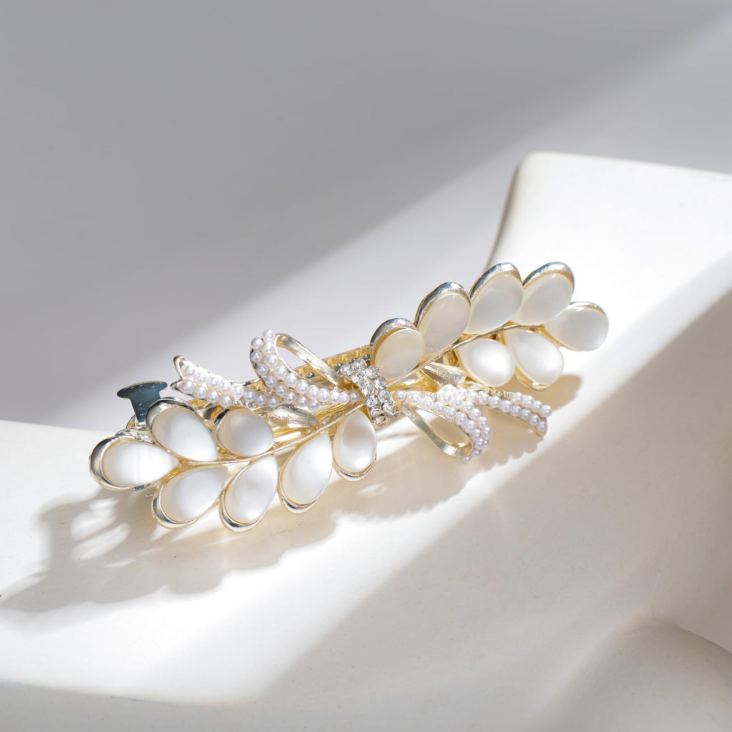 Soumimi Ear of Wheat Hair Clips Rhinestone Pearl Metal Hairpins Barrettes Hair Accessories for Wedding Party Everyday, Gift for Women