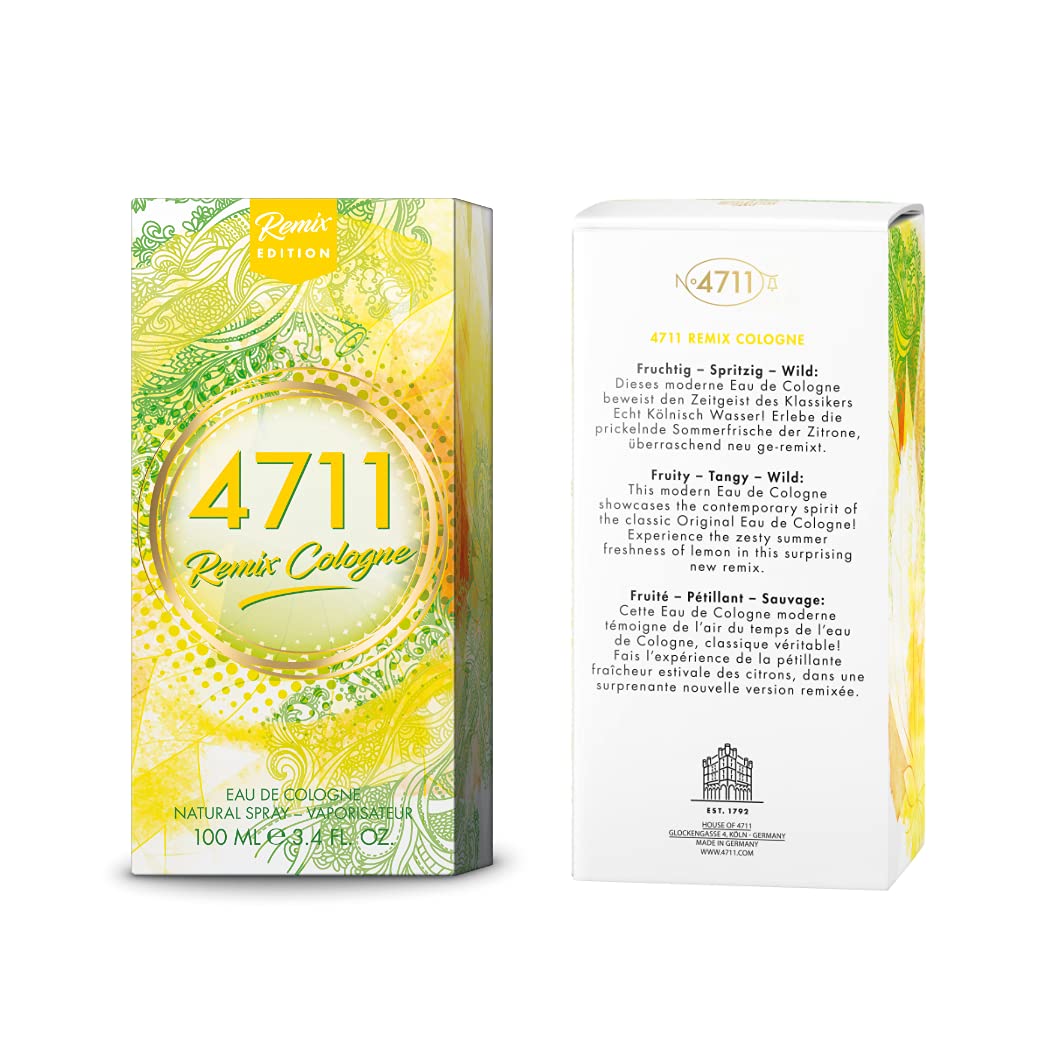 4711 Remix Cologne Eau de Cologne Spray for Unisex, 3.4 Ounce