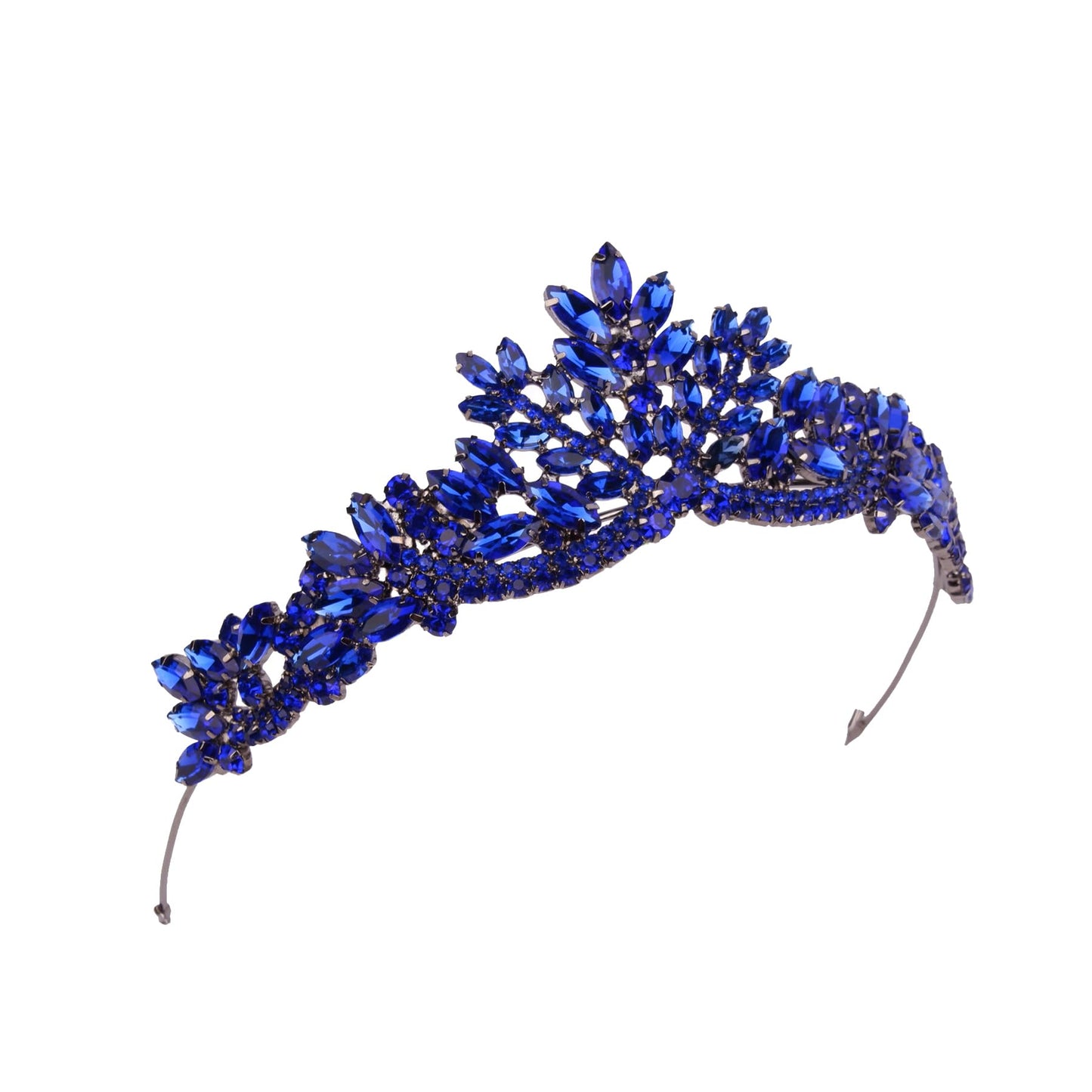LIMELIA Handmade Princess Crown Tiara for Women – Sax Blue Crystal Rhinestone Headpiece for Birthday, Bridal, Pageant, Cosplay | Elegant Queen Crown for Girls & Adults