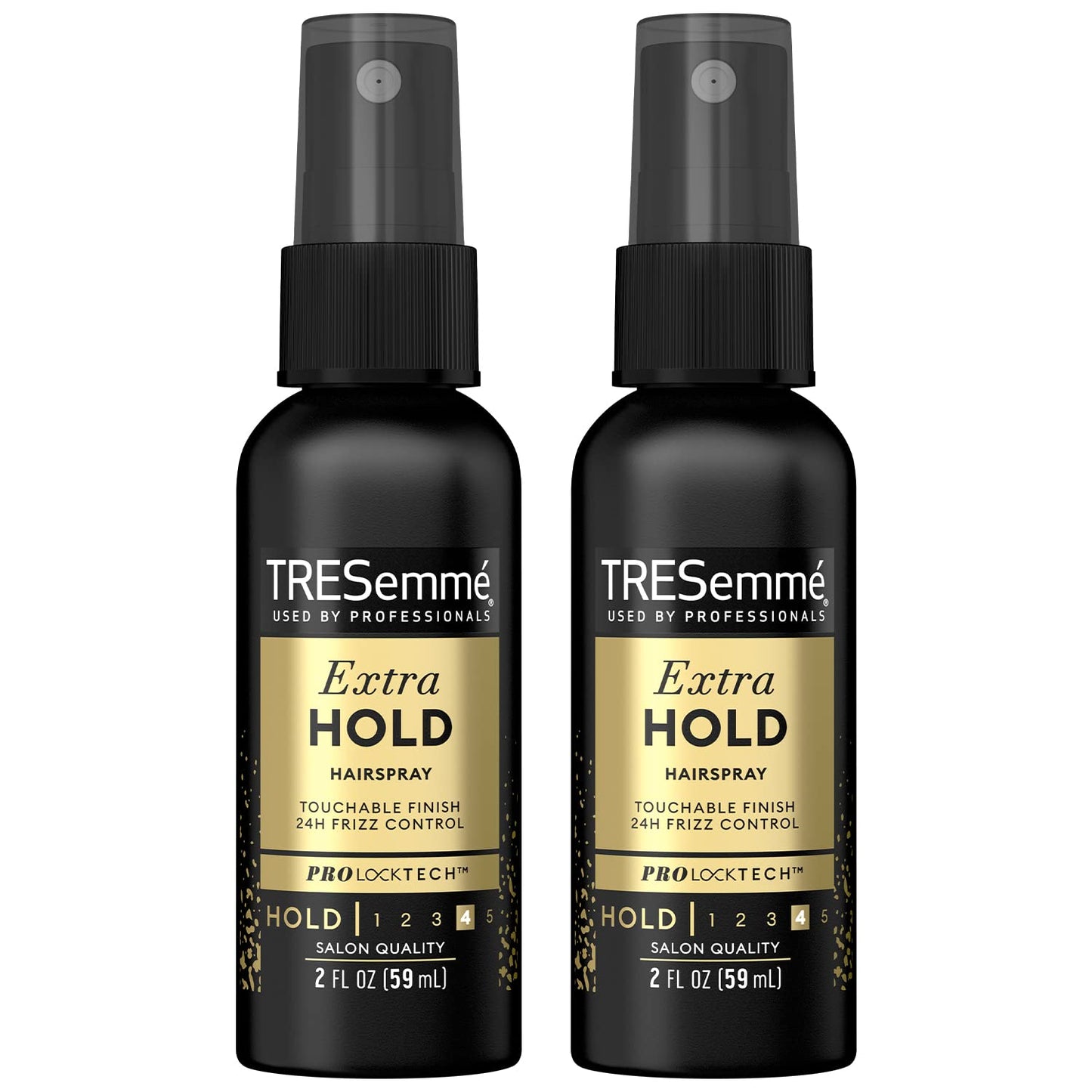 TRESemmé Tres Two Spray with Extra Hold Non-Aerosol Hairspray, Travel Size, Extra-Firm Control, Strong Hold with Touchable Feel, Humidity Resistant, Frizz Control, 2 pk – 2 oz Bottles