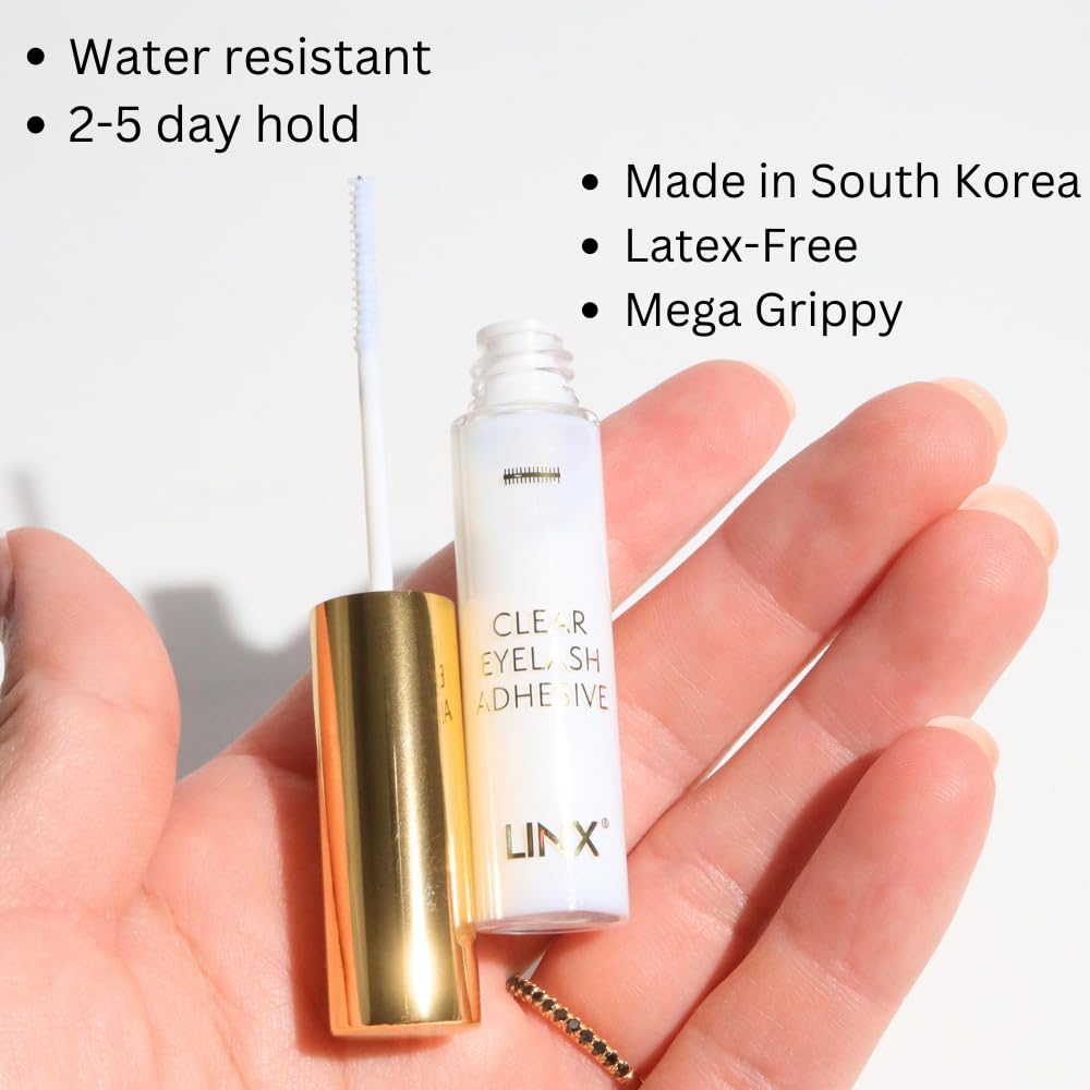 Linx DIY Lash Glue with Micro Mascara Wand 2-5 Day Lash Hold (Clear)