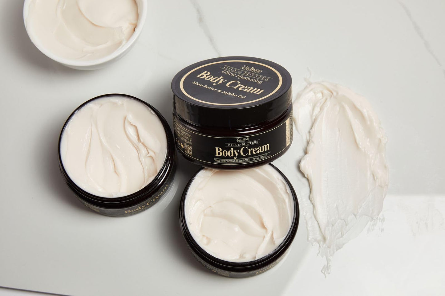 The Roots Naturelle Ultra Hydrating Body Cream with Shea Butter and Jojoba Oil, All Skin Types, 8 Ounce Cream