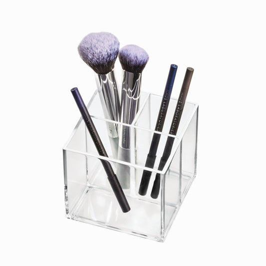 iDesign The Sarah Tanno Collection Plastic Cosmetic Drawer Organizer, Clear/White Large