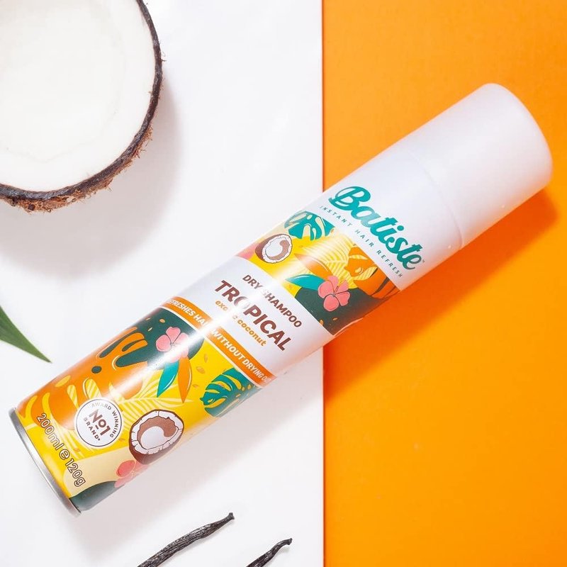 Batiste Dry Shampoo Tropical, Coconut & Floral Fragrance, No Rinse Spray 350ml (11.8 oz.) - 2 Pack