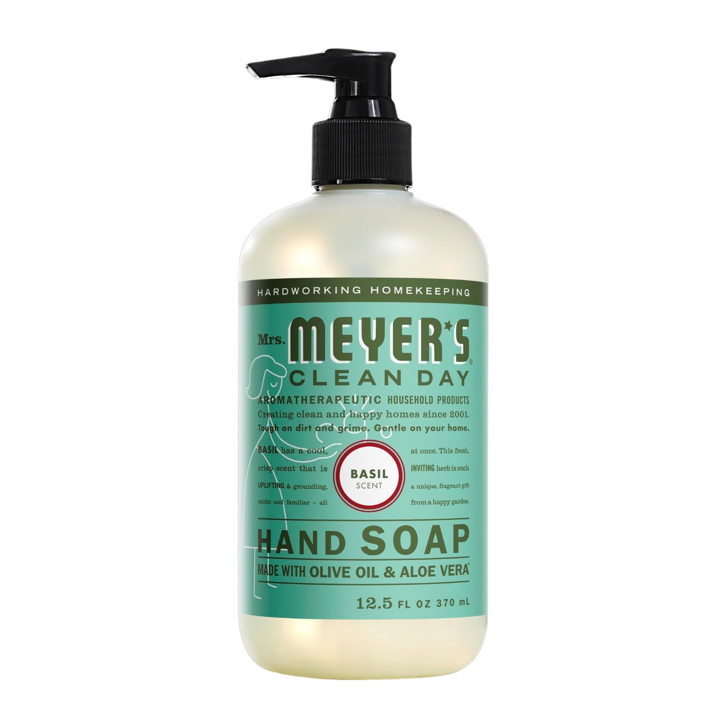 Mrs. Meyer’s Clean Day Liquid Hand Soap 6 Pack Variety, Gingerbread, Iowa Pine, Peppermint, Lavender, Lemon Verbena, Basil, 12.5 OZ Each, 1 CT