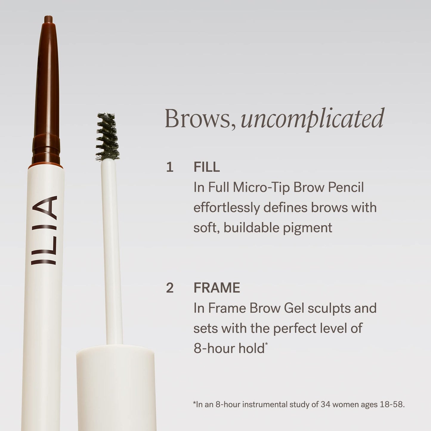 ILIA - In Full Micro-Tip Brow Pencil with Spoolie | Buildable Pigment, Fade-Resistant | Safe for Sensitive Eyes, Fragrance + Silicone-Free | Non-Toxic, Vegan, Cruelty-Free, Clean Makeup (Auburn Brown)