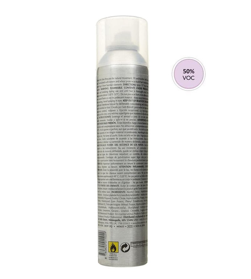 Brocato Moveable Hold Finishing Hairspray (50% VOC), 10oz | Exceptional Control and Brilliant Finish | For All Hair Styles