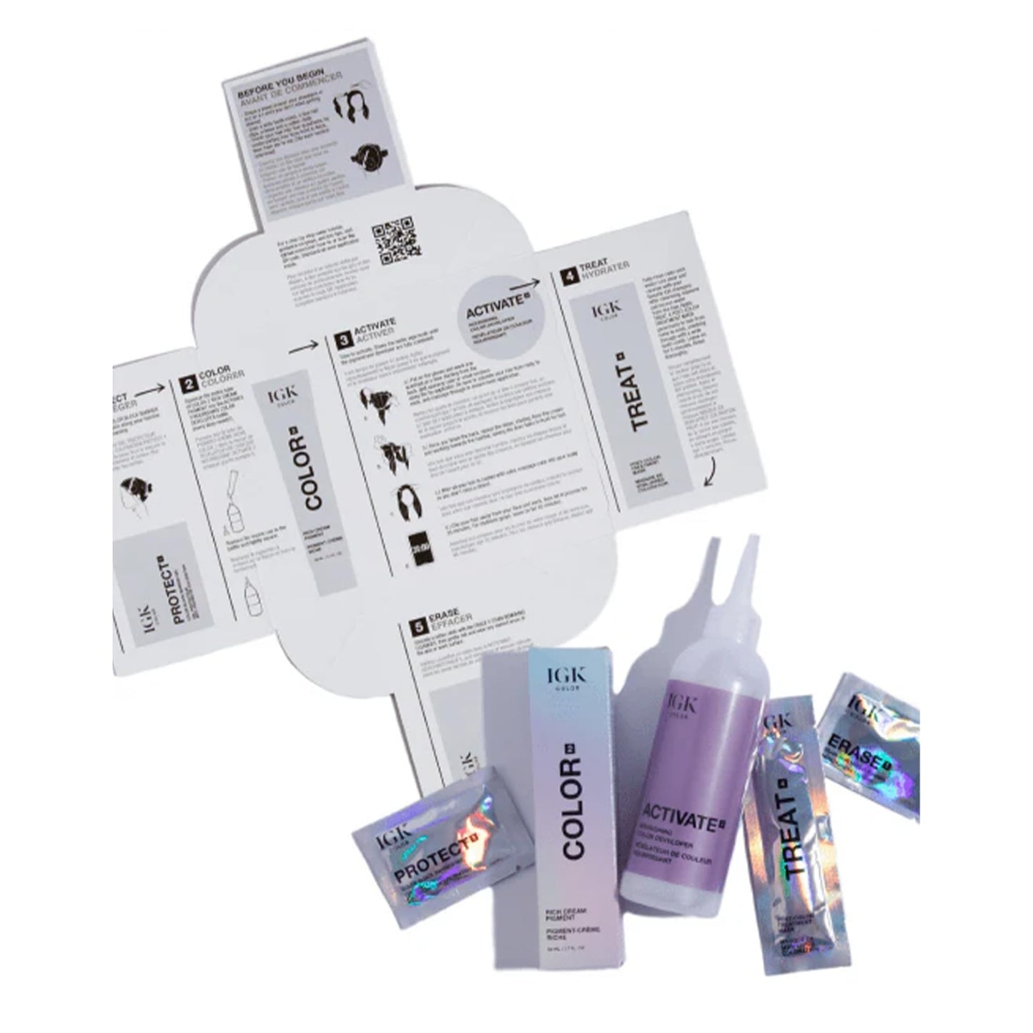 IGK Permanent Hair Dye Color Kit | 2N 00:00 - Black | 100% Gray Color Coverage | Ammonia Free