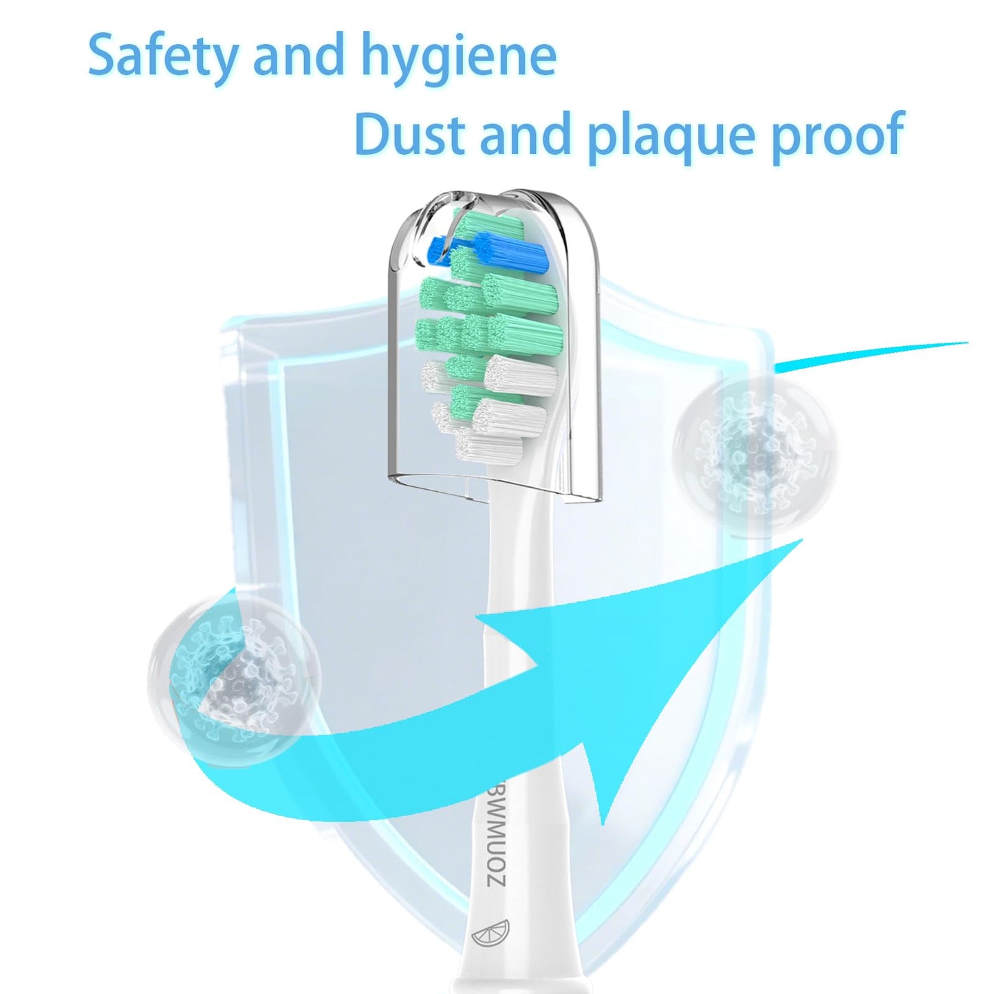 WBWMUOZ Toothbrush Replacement Heads Compatible with Philips Sonicare, 8 Pack