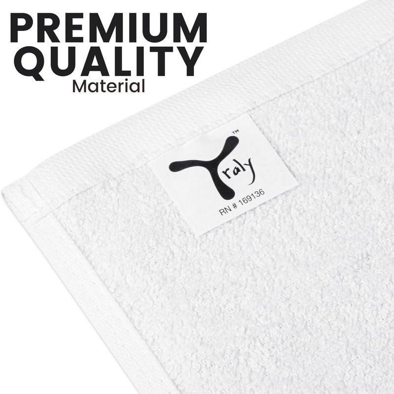 Cotton Washcloths - 60 Pack Premium 100% Ring Spun Cotton, Highly Absorbent Soft Face Cloths | 12x12 Inch, White