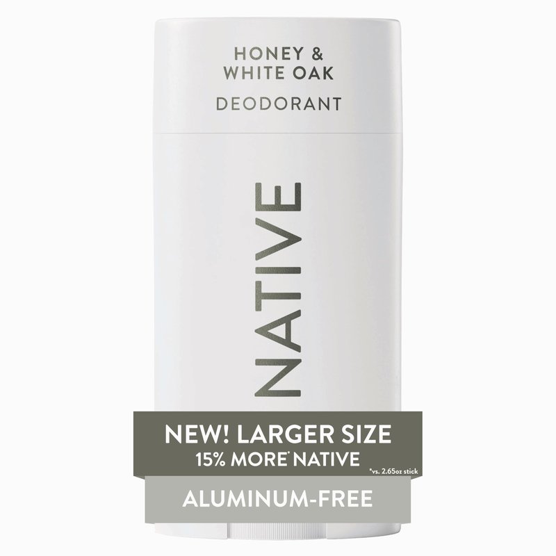 Native Aluminum Free Deodorant, Honey & White Oak, Large Size Stick, 72 Hour Odor Control, for Women & Men, Contains Naturally Derived Ingredients, 3.1 oz