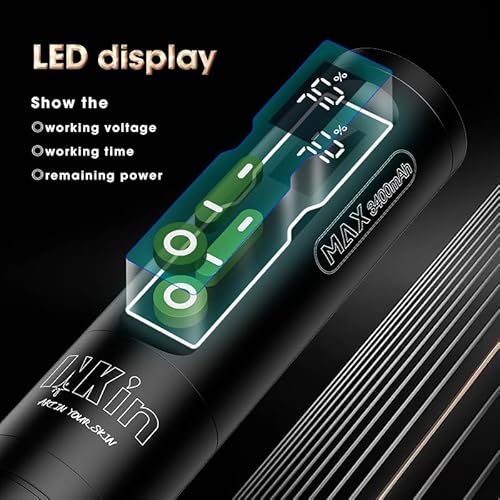 INKin Tattoo Gun Kit for Beginners Complete Set, Wireless Tattoo Machine Kit 3400mAh Battery Rotary Tattoo Pen Power Supply 20Pcs Revo Cartridge Needles Assorted 9Pcs Tattoo Inks for Artists (CL2 Max)