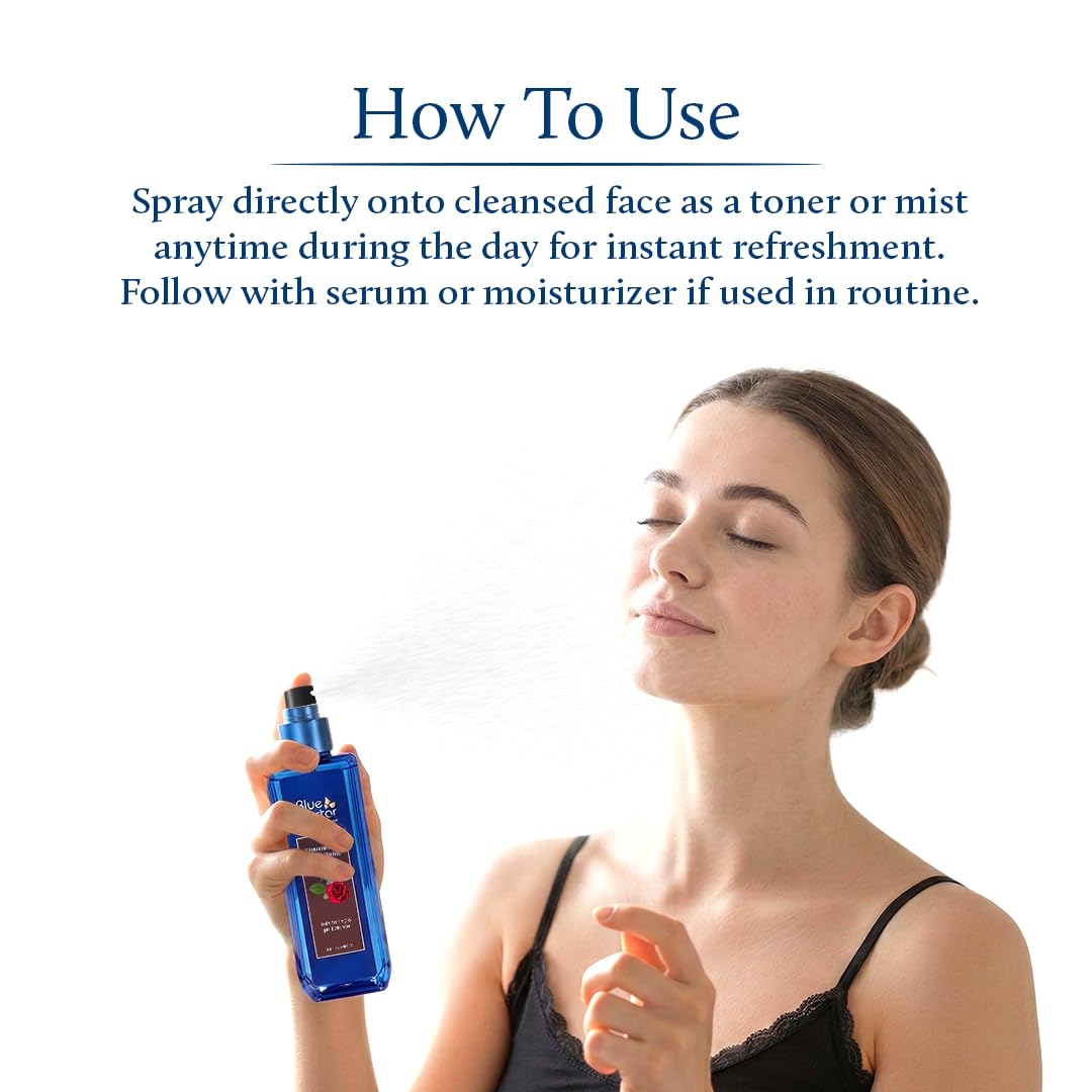 Blue Nectar Shubhr Steam Distilled Rose Toner Water & Face Tonic Mist (3.4 fl oz)