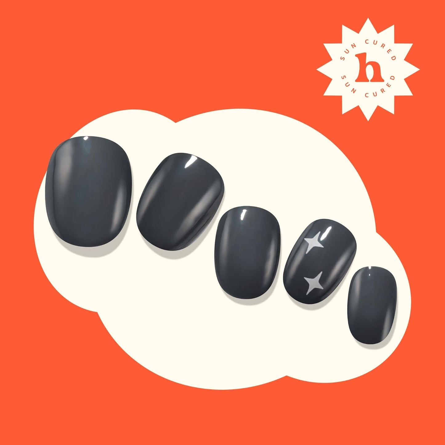Semi Cured Gel Nail Strips - Easy Apply & Remove | Fall Gray Solid | 28 Strips, Prep Pads & Nail File Included