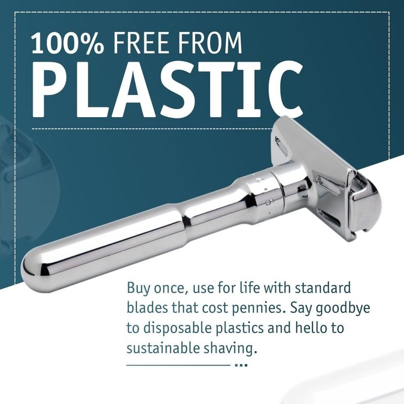 Merkur Futur 701 Adjustable Double Edge Safety Razor - Chrome Finish | Eco-Friendly Design | Precision Dial Adjustment