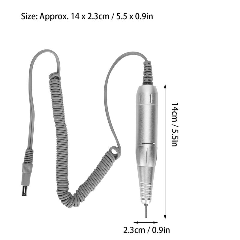 35000rpm Replacement Handle for Electric Nail Drill Machine, Handle Nail Drill, Handpiece Nail Polishing Machine, Manicure Pedicure Nail Art Tool