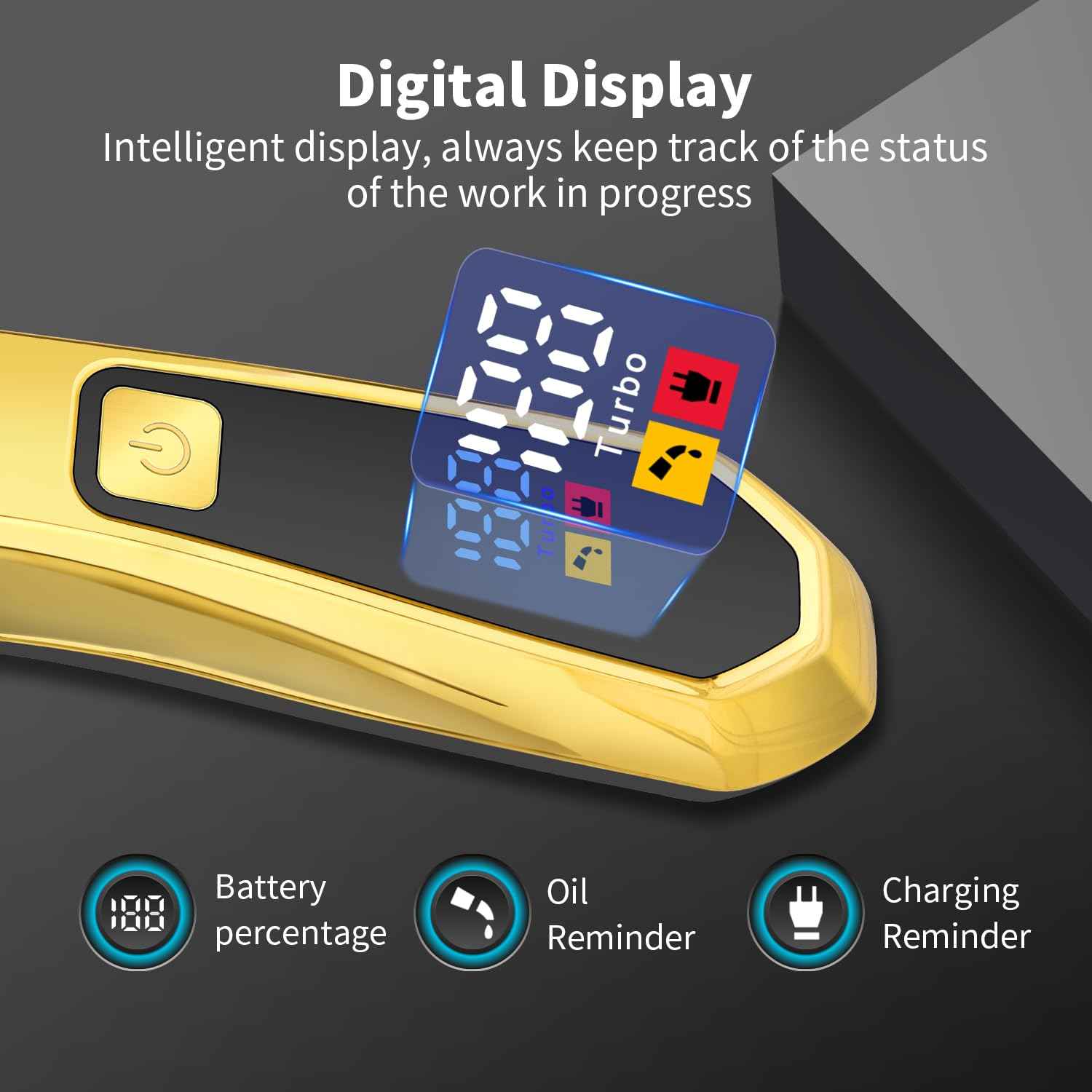 HIENA PRO Cordless Beard Trimmer for Men, Professional Electric T-Blade Beard Trimmer, USB Rechargeable Hair Cutting Clippers, Facial Grooming Tools with LCD Digital Display, Gifts for Men