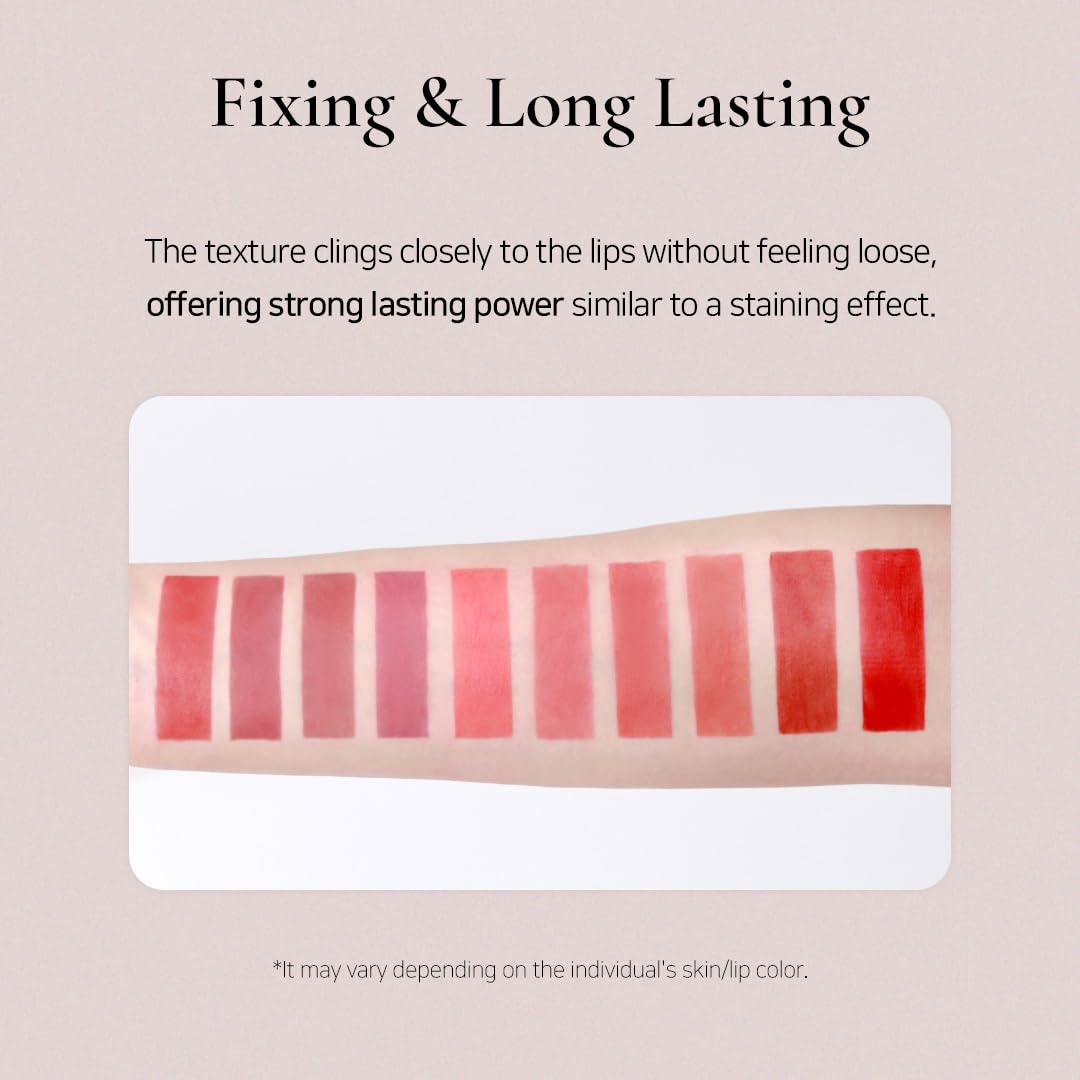 DINTO Blurring Lip Veil - Soft Velvet Blurry Matte Finish Lip Tint, Sheer Natural Coverage, Moisturizing Formula, Long Lasting, Vegan & Cruelty-Free (10 colors) (105 Piano, 0.11 fl.oz.)