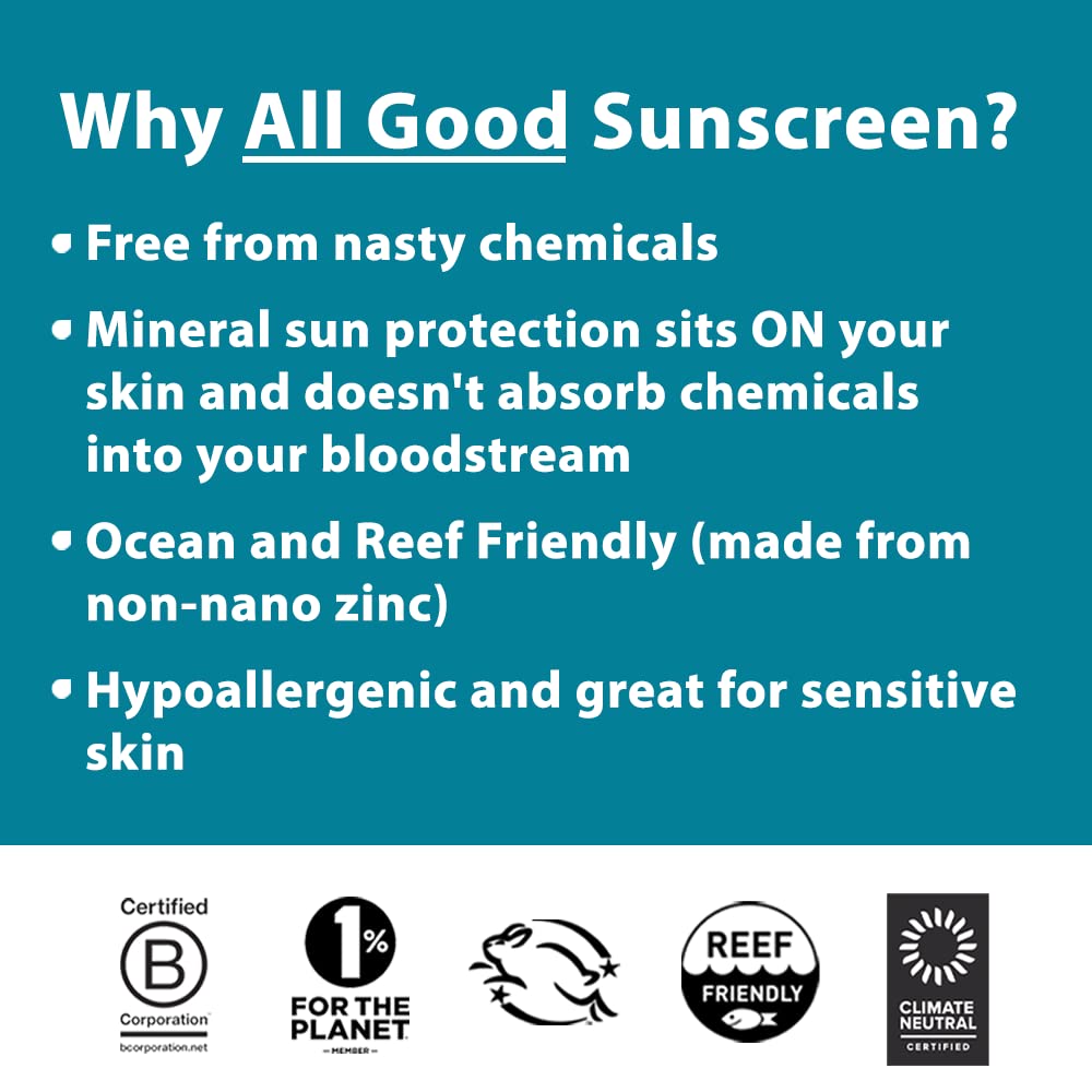 All Good Sport Mineral Sunscreen - SPF 50 Butter Stick & SPF 30 Lotion | Water Resistant, Coral Reef Friendly
