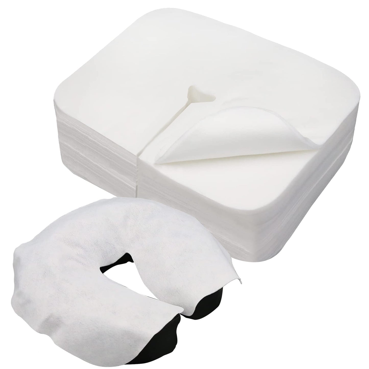 Sheikbeba 300 Count Disposable Face Cradle Covers, Massage Face Covers Medical-Grade Ultra Soft Large Headrest Covers for Massage Tables & Massage Chairs