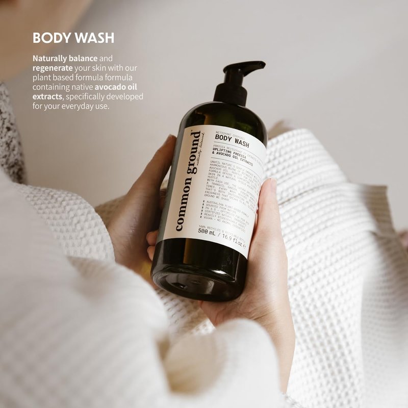 Natural Body Wash - Vegan & Cruelty-Free Botanical Freesia Scent | Avocado Oil for All Skin Types