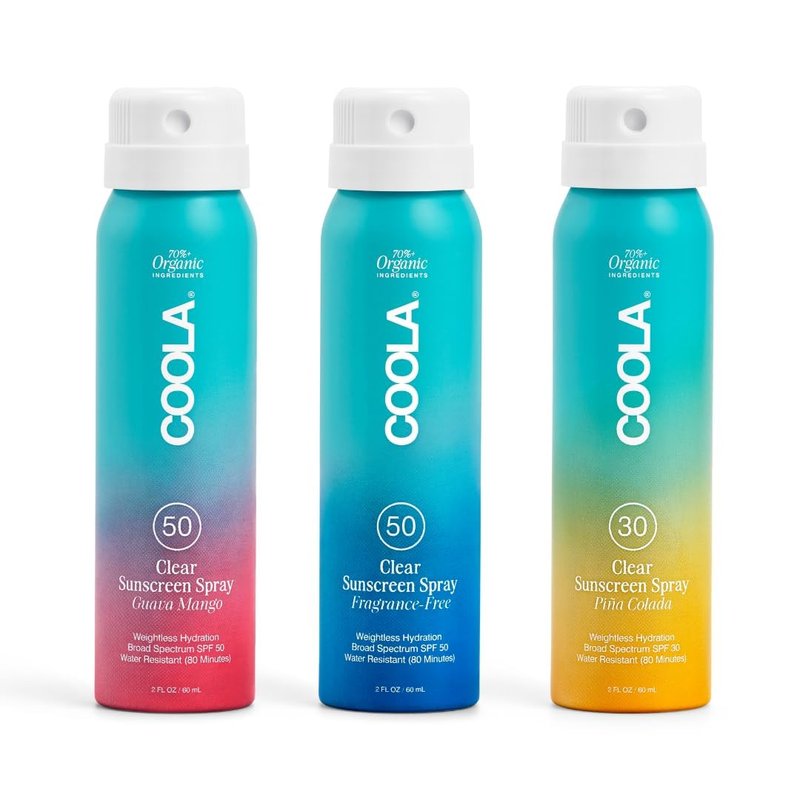 COOLA Organic Sunscreen Spray Kit - SPF 50 & 30, Vegan Skin Care | Travel Size 2 Fl Oz, 3 Pack