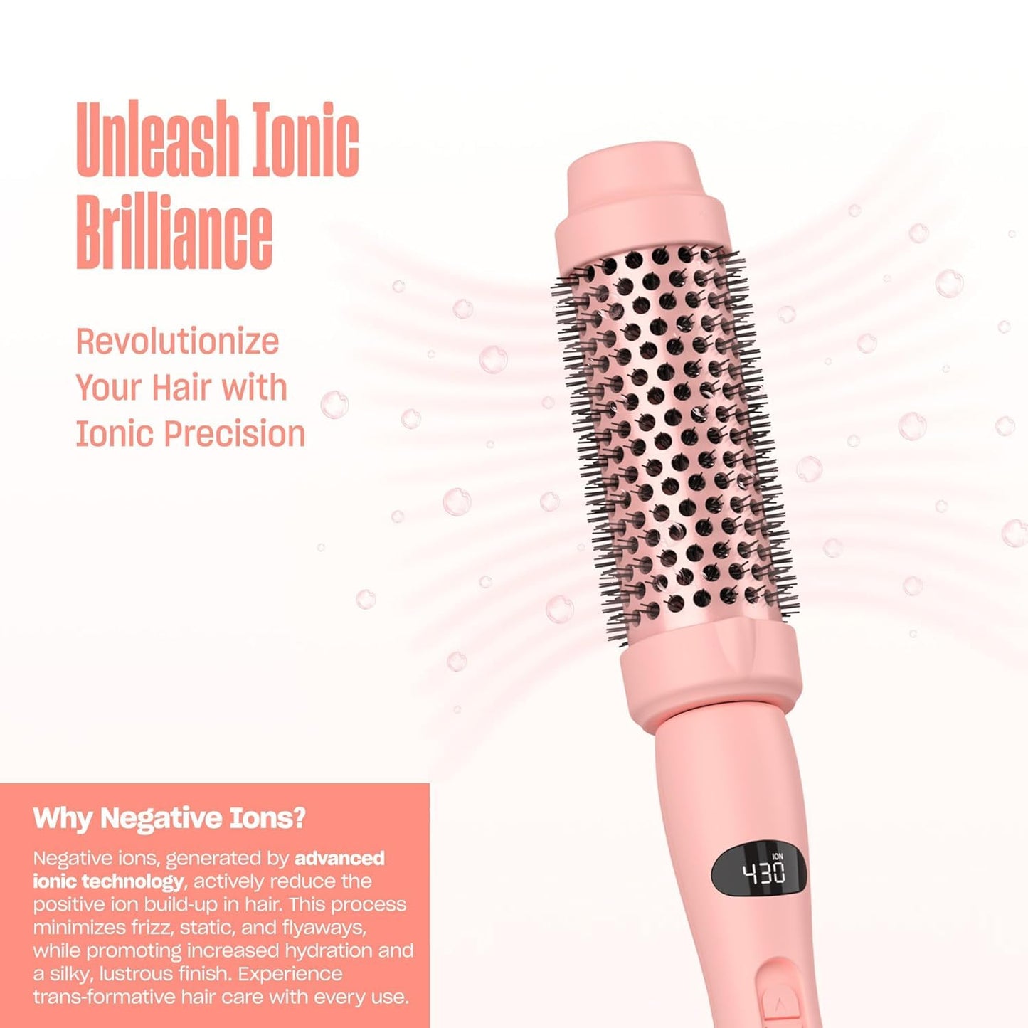 Upgraded Thermal Brush by BeKind Twist Pro - 1.5 Inch Versatile Heated Round, Effortless Curling Hair Styling Tools, Negative Ion Blow Out Hot Round Brush, 20s Fast Heats (Peach)
